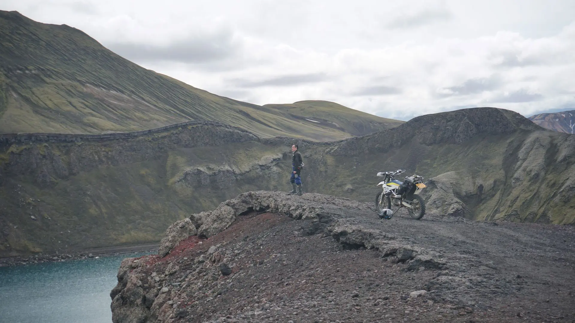 Over a volcano crater